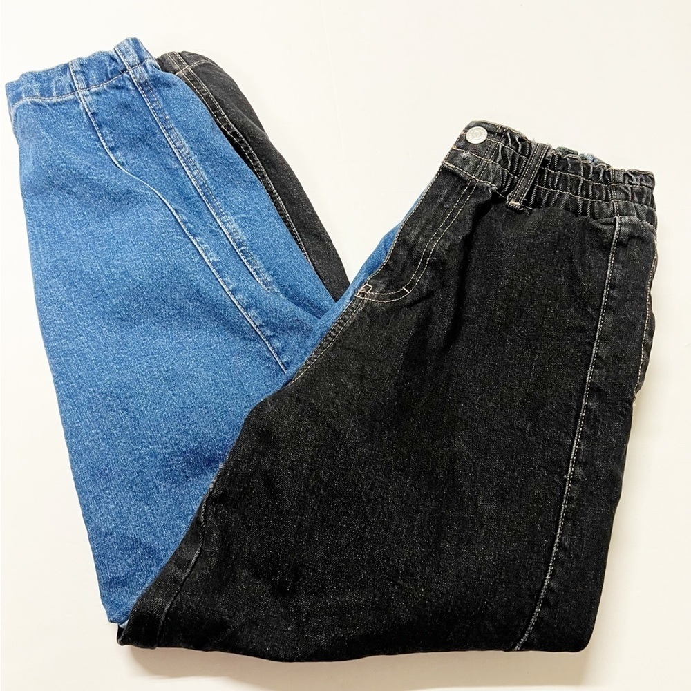 Tommy Jeans Women 90s Y2K Retro Two Tone Split Wash Denim Mom Jog Jeans Small - Picture 3 of 15